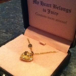 Juicy Couture necklace with heart charm.