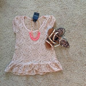 SOLD: Cream Peplum Blouse