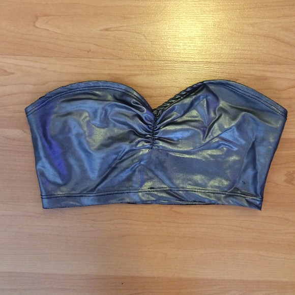 Metallic shimmer gray Bandeau