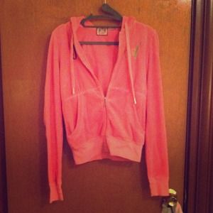 Pink Juicy Couture velour hoodie with detailing