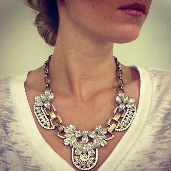 J. Crew Crystal Cluster Statement Necklace