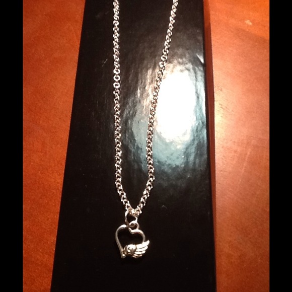 Small angel heart on 18"sterling chain