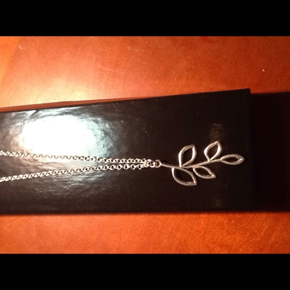 Olive branch on sterling necklace