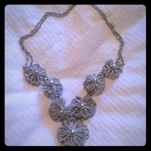 Beautiful flower collage necklace