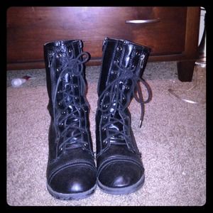 Black combat boots