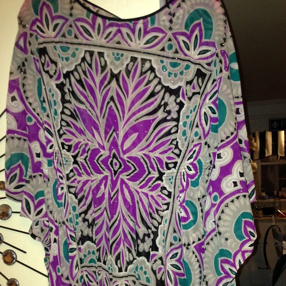 Beautiful studded sheer tunic!