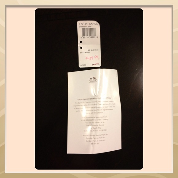 ⛔️SOLD LOCALLY⛔️🌼NWT Coach Signature Cabin Bag🌼 - Picture 4 of 4