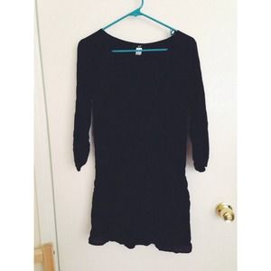 Black V neck dress
