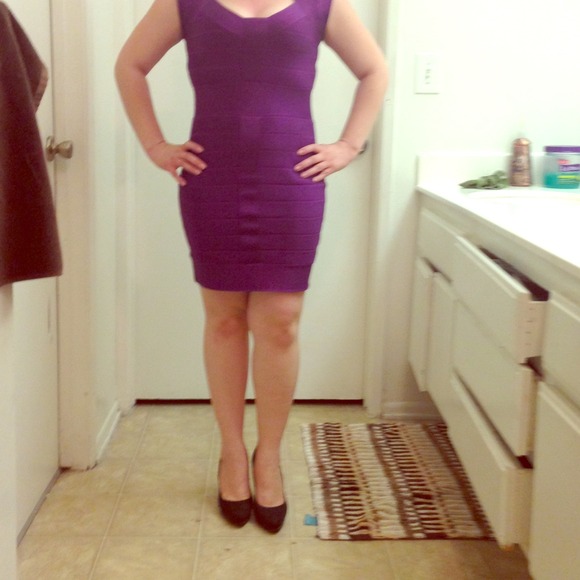 French Connection Purple Bandage Dress!