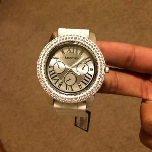 Bebe silver and white watch