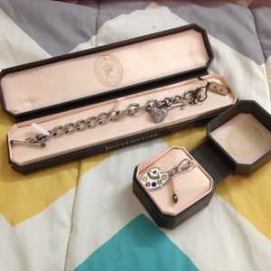 Juicy Couture Pave Heart Bracelet & Painters Charm