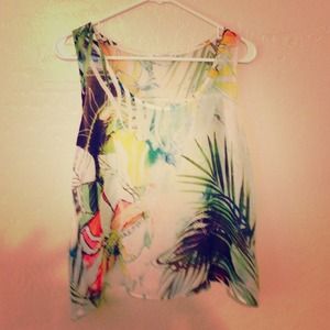 Sheer Flowey Tulip Top