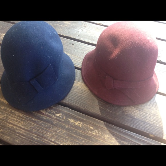Navy and burgundy hat