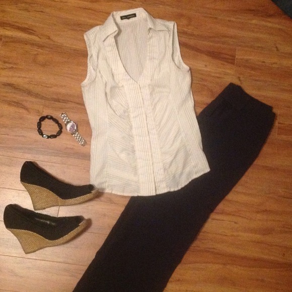 Express pinstripe button down shirt