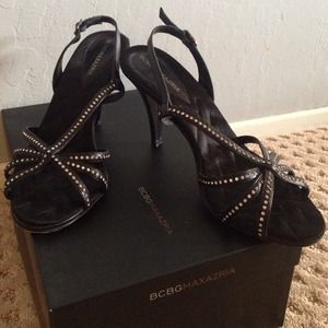BCBG Maxazria open-toe high-heel dress sandal