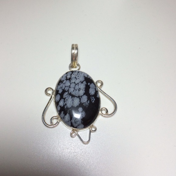 Snowflake Obsidian pendant, unique!