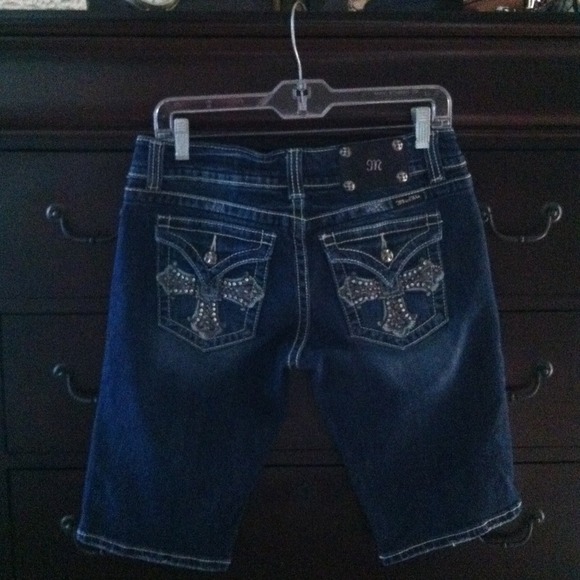 Miss Me Jean shorts. Long to the knee.