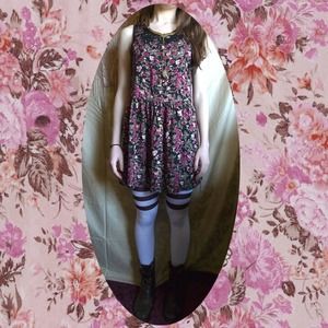 Floral overalls dress