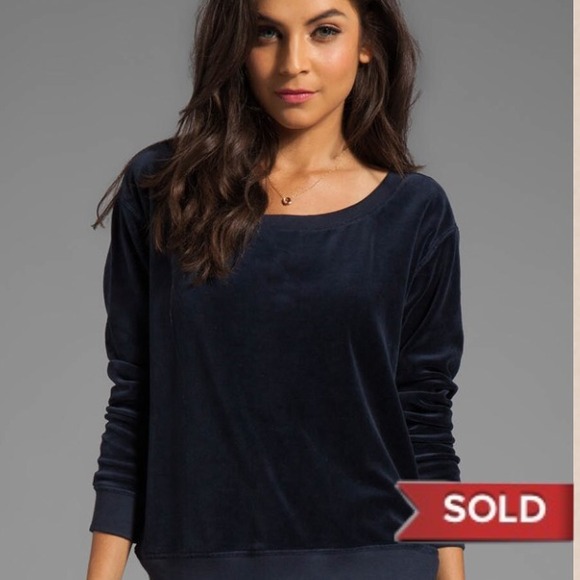 Juicy Couture Long-sleeve Boat Neck Velour Top