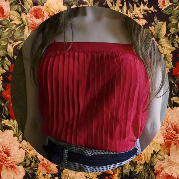 Vintage red silk spaghetti strap top