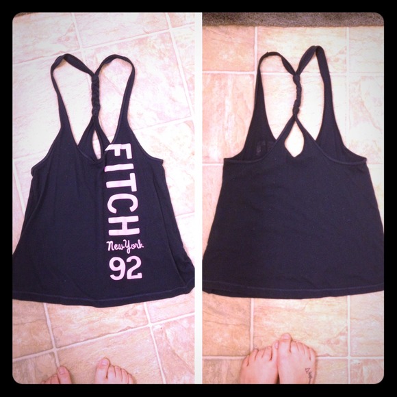 ❌SOLD❌Navy blue a&of tank top w/pink fitch - Picture 1 of 3