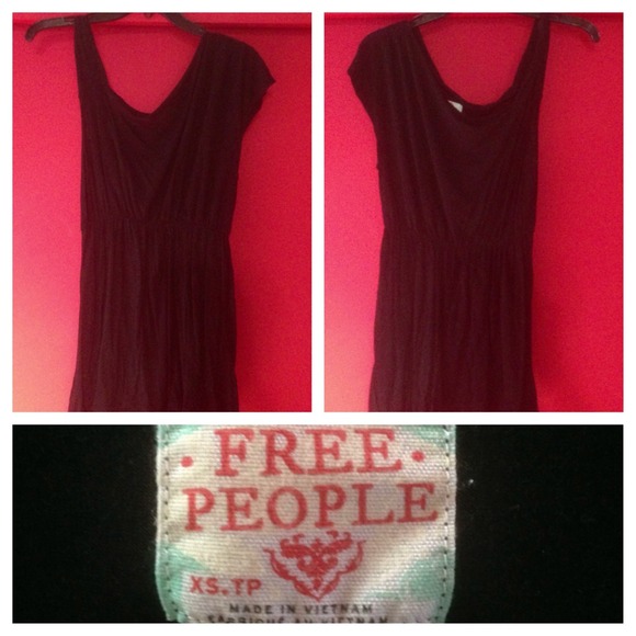 Free People One Shoulder Top Black Sz XS.