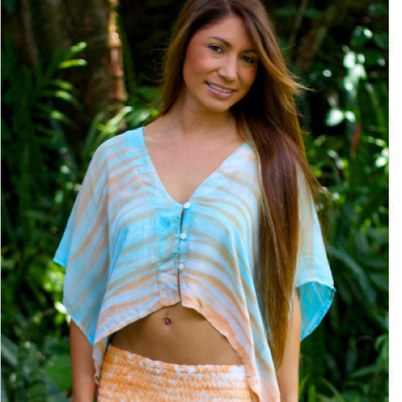 SOLD!!! Tiare Hawaii tie dye beach bohemian top