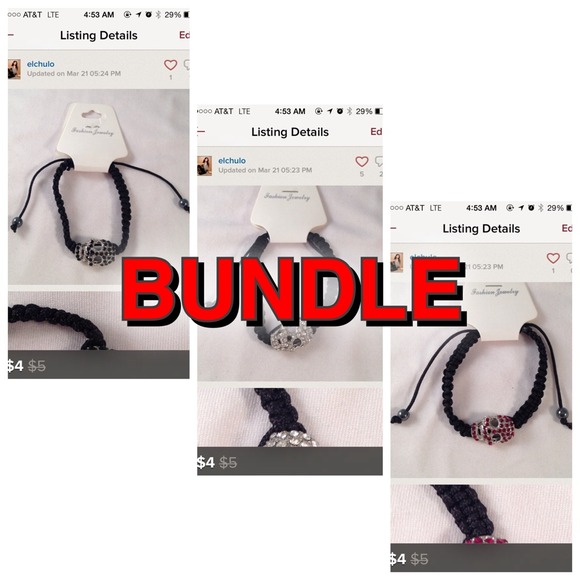 Rhinestoned Skull Bracelets Bundle