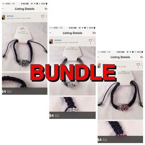 Rhinestoned Skull Bracelets Bundle