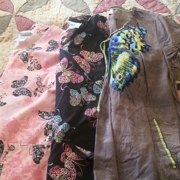 1 butterfly Scrub top