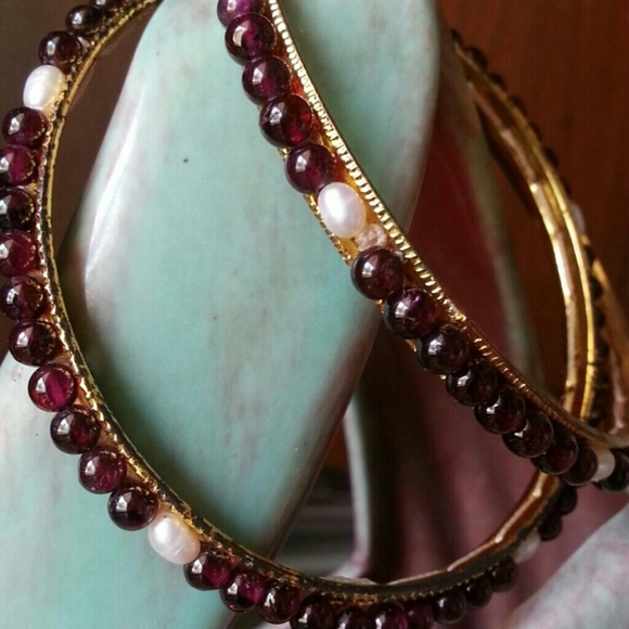 VINTAGE RUBY & PEARL BRACELETS