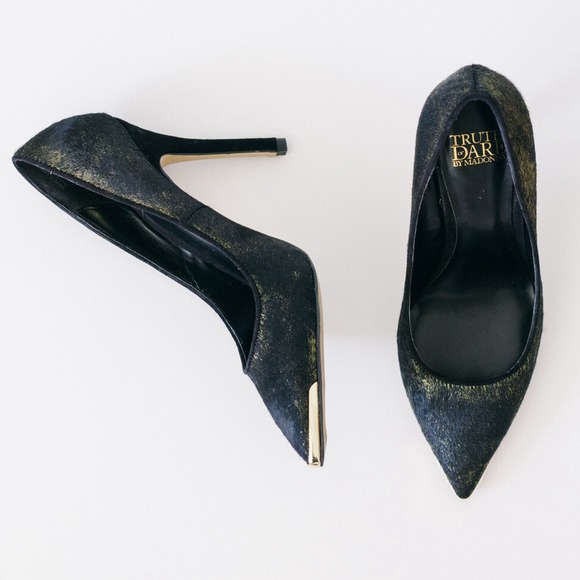 Madonna Truth or Dare Corlew black pony hair pumps
