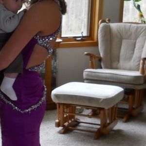 Open back purple prom dress