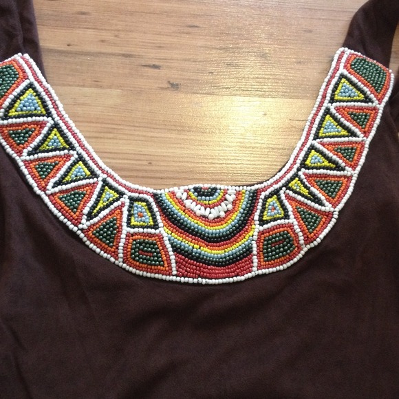 ❤️sold in bundle❤️ Fringe aztec dress with beads - Picture 2 of 2