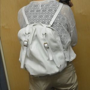 SOLD ADJUSTABLE tote/backpack handbag, WHITE