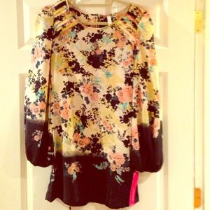 Long-sleeved Floral Dress