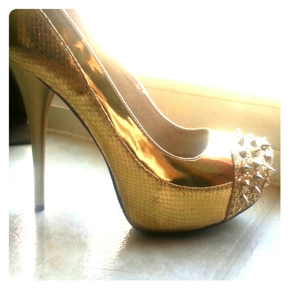 Gold Spiked Shoes