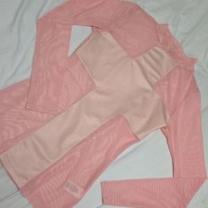 Baby pink mesh and pleather inlay long sleeve!