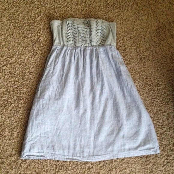 Blue and grey summer dress