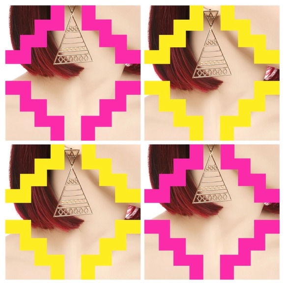Tribal Print Earrings - Picture 1 of 3