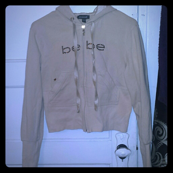 Bebe silk hooded sweater
