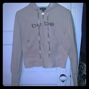 Bebe silk hooded sweater