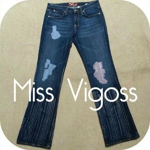 Miss Vigoss Pink Baby Blue Stripe Jeans