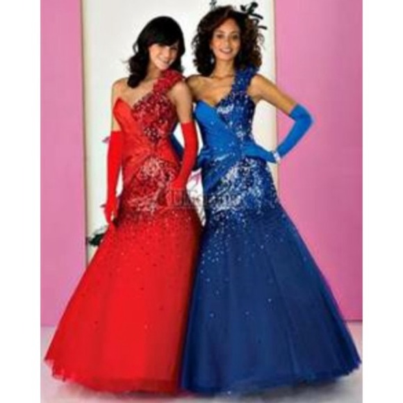 Red Tiffany Prom Dress - Picture 2 of 4