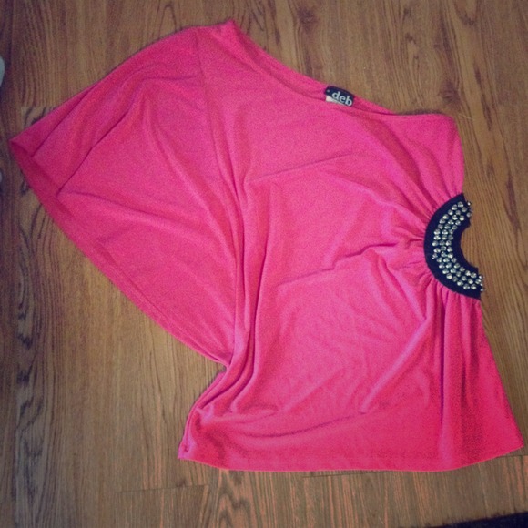 Pink one sleeve top