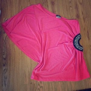 Pink one sleeve top