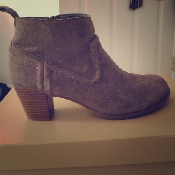 Grey suede booties