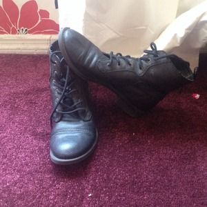Black combat boots