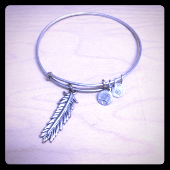 Retired Alex and Ani feather bangle
