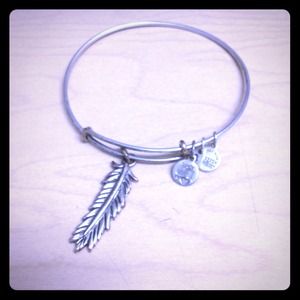 Retired Alex and Ani feather bangle